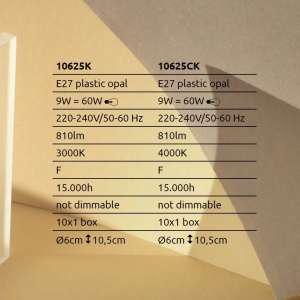 Bec LED E27 AGL 9W 810lm 4000K 134159 universul-luminii.ro