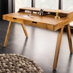 Birou design industrial-vintage Monsoon 120cm Mango natur - Img 5