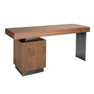Birou elegant design LUX furnir de nuc si otel Office Walnut - Img 5