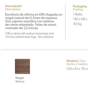 Birou elegant design modern Roxy AC-LE351-NOGAL - Img 5