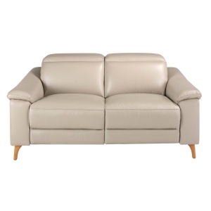 Canapea 2 locuri eleganta, design LUX cu functia relax Cowhide taupe grey - Img 8