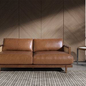 Canapea 3 locuri design elegant LUX Brown leather - Img 3