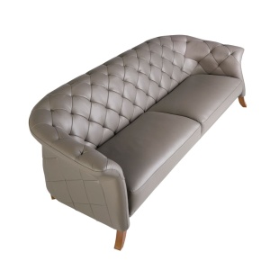 Canapea 3 locuri design LUX Chester Grey Leather - Img 5