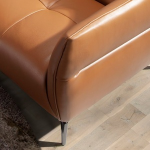 Canapea 3 locuri din piele naturala capitonata Cowhide leather brown - Img 5
