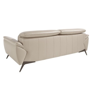 Canapea 3 locuri eleganta, design italian Cowhide leather taupe grey - Img 4