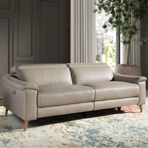 Canapea 3 locuri eleganta, design LUX cu functia relax Cowhide taupe grey