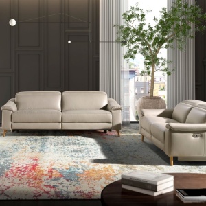Canapea 3 locuri eleganta, design LUX cu functia relax Cowhide taupe grey - Img 9