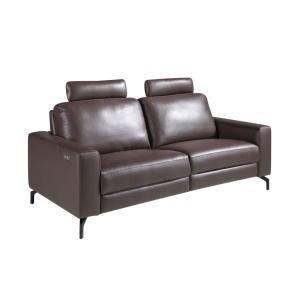Canapea 3 locuri, functie relax, tapitat cu piele Chocolate Brown - Img 7