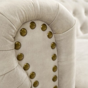 Canapea clasica stil englezesc Chesterfield 2 locuri, sampanie - Img 5