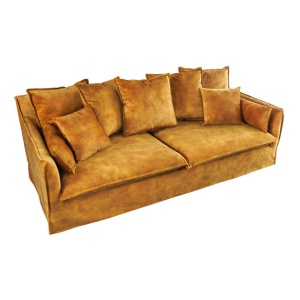 Canapea confortabila Heaven 205cm, catifea galben mustar A-40831 VC