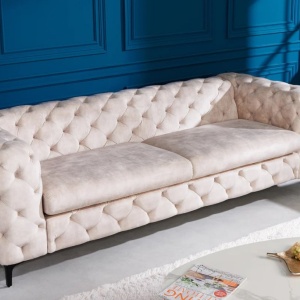 Canapea design Chesterfield, Catifea, Champagner, MODERN BAROCK - Img 5