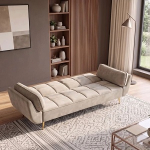 Canapea extensibila BOUTIQUE 215cm catifea champagne beige - Img 3