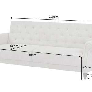 Canapea extensibila, Tesatura Boucle Greige, Maison Belle Affaire 220cm A-44236 VC - Img 7