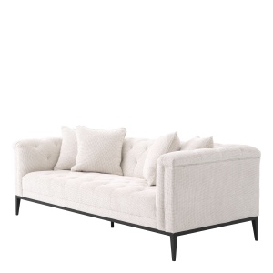 Canapea fixa design LUX cu aspect Chesterfield Cesare, lyssa off-white - Img 4