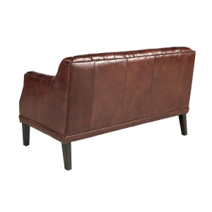 Canapea LUX 2 locuri tapitata cu piele Cognac Brown - Img 3