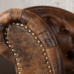 Canapea relax clasica stil englezesc Chesterfield maro antic - Img 6
