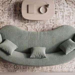 Canapea semicirculara, Tesatura Boucle, Salvie, ATELIER 230cm - Img 8
