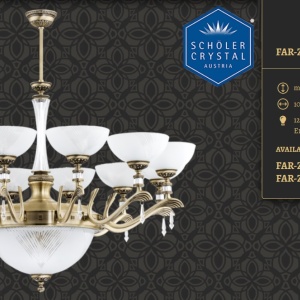 Candelabru 12 brate design clasic realizat manual Farini 77039 universul-luminii.ro