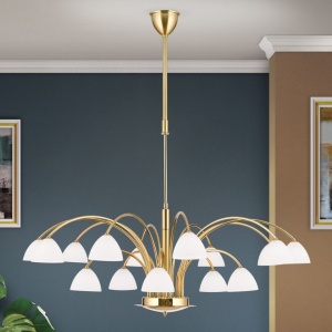 Candelabru 15 brate elegant design modern OPALDESIGN, auriu mat - Img 7