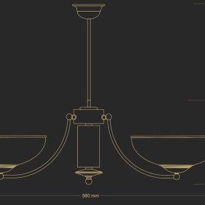 Candelabru 2 brate design clasic realizat manual N - Img 3