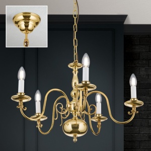 Candelabru 5 brate design clasic FLAMISCH, alama lucioasa - Img 7
