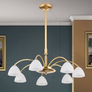 Candelabru 7 brate elegant design modern OPALDESIGN, auriu mat - Img 1