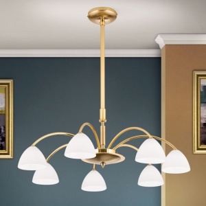Candelabru 7 brate elegant design modern OPALDESIGN, auriu mat - Img 2