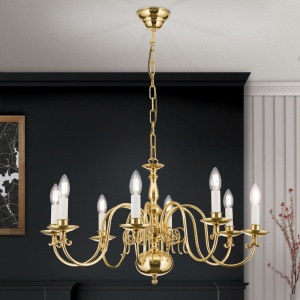 Candelabru 8 brate design clasic FLAMISCH, alama lucioasa - Img 1
