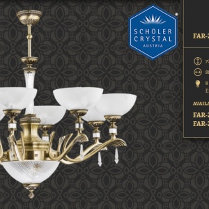 Candelabru 8 brate design clasic realizat manual Farini 77079 universul-luminii.ro