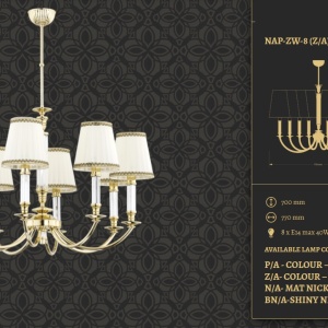 Candelabru 8 brate eleganta design clasic NAPOLI 78129 universul-luminii.ro