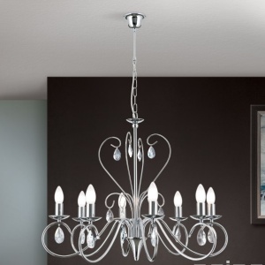 Candelabru 8 brate stil clasic cu cristale K9 Alessia crom 176389 universul-luminii.ro