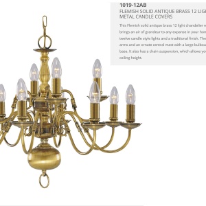 Candelabru casa scarii stil clasic Flemish alama 12L 1019-12AB SRT 183369 universul-luminii.ro