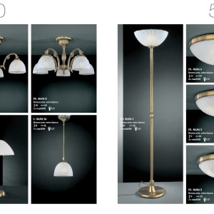 Candelabru clasic design italian din alama, sticla 5650 RA-L. 5650/5 102389 universul-luminii.ro
