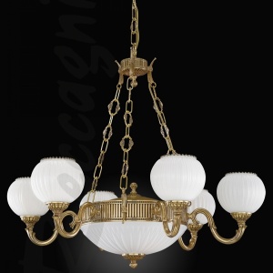 Candelabru clasic din alama 6+2 design italian 9350 107879 universul-luminii.ro