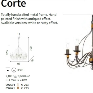 Candelabru CORTE SP12 RUGGINE 097671 88089 universul-luminii.ro