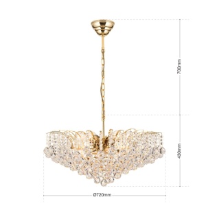 Candelabru cristal Asfour design lux KRISTALL KLASSISCH 10L gold/clear 239379 universul-luminii.ro