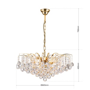 Candelabru cristal Asfour design lux KRISTALL KLASSISCH 9L gold/clear 239369 universul-luminii.ro