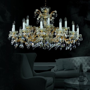 Candelabru Cristal Bohemia Exclusive 18 brate, diam.112cm MARIA TEREZIA 17 CE 177409 universul-luminii.ro