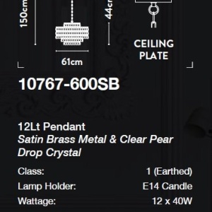 Candelabru cristal design lux elegant BELLE 12L 147539 universul-luminii.ro