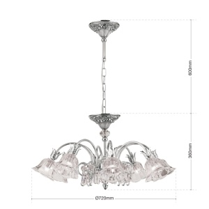 Candelabru cristal design lux LA BOHEME D-72cm 8L antique silver 239539 universul-luminii.ro