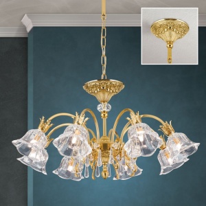 Candelabru cristal design lux LA BOHEME D-72cm 8L gold plated 161509 universul-luminii.ro