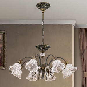 Candelabru cristal design lux LA BOHEME D-72cm 8L old patina 161519 universul-luminii.ro