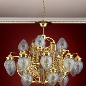 Candelabru cu 21 brate, elegant design LUX Budapest, auriu LU 1440/5+10+5+1 gold/411 klar-Schliff OR 183629 universul-luminii.ro