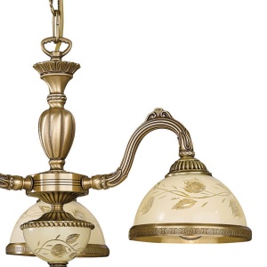 Candelabru cu 3 brate din alama cu sticla decorata design italian 6208 101659 universul-luminii.ro
