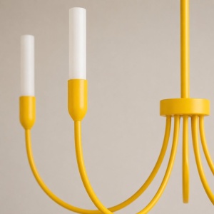Candelabru cu 5 brate AUGUSTINE galben/alb - Img 3