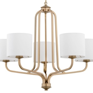 Candelabru cu 5 brate design modern Maranello auriu, alb 64249 universul-luminii.ro