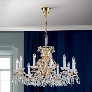 Candelabru de lux cristal Scholer Hirohito 12L 24K gold plated 99749 universul-luminii.ro