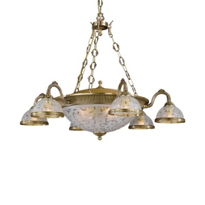 Candelabru design clasic din alama si sticla 6202 102059 universul-luminii.ro
