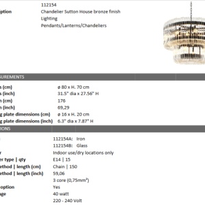 Candelabru design modern LUX Sutton diam.80cm 112154 HZ 184569 universul-luminii.ro