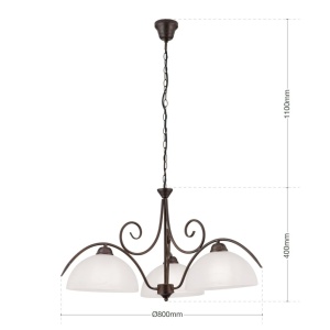 Candelabru design rustic cu 3 brate Marco LU 1668/3 Antik OR - Img 9